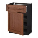 МЕТОД / ФОРВАРА Напольный шкаф с ящиком/дверью - 60x37 см, Филипстад коричневый, под дерево черный