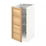 МЕТОД Напольный шкаф с проволочн ящиками - белый, Торхэмн естественный ясень, 40x60 см МЕТОД Напольный шкаф с проволочн ящиками - белый, Торхэмн естественный ясень, 40x60 см