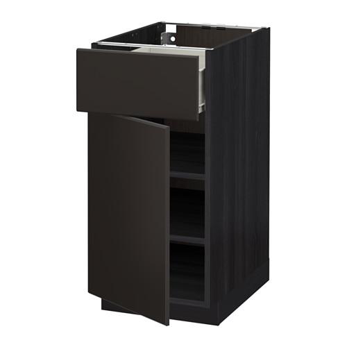 МЕТОД / ФОРВАРА Напольный шкаф с ящиком/дверью - под дерево черный, Кунгсбакка антрацит, 40x60 см МЕТОД / ФОРВАРА Напольный шкаф с ящиком/дверью - под дерево черный, Кунгсбакка антрацит, 40x60 см