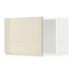 МЕТОД Шкаф навесной - белый, Воксторп глянцевый светло-бежевый, 60x40 см