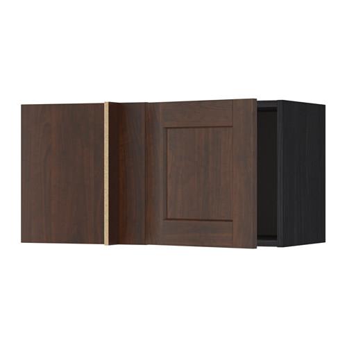 МЕТОД Шкаф навесной угловой - под дерево черный, Эдсерум под дерево коричневый