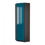 ПАКС Гардероб угловой - 73/73x236 см, Фардаль глянцевый бирюзовый, черно-коричневый ПАКС Гардероб угловой - 73/73x236 см, Фардаль глянцевый бирюзовый, черно-коричневый