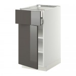 МЕТОД / МАКСИМЕРА Напольн шкаф двр/фр пнл/плк/2низ ящ - белый, Рингульт глянцевый серый, 40x60 см МЕТОД / МАКСИМЕРА Напольн шкаф двр/фр пнл/плк/2низ ящ - белый, Рингульт глянцевый серый, 40x60 см