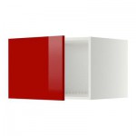МЕТОД Верх шкаф на холодильн/морозильн - 60x40 см, Рингульт глянцевый красный, белый