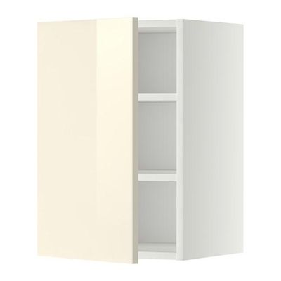 МЕТОД Шкаф навесной с полкой - 40x60 см, Рингульт глянцевый кремовый, белый
