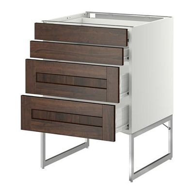 МЕТОД / ФОРВАРА Нплн шк 4 фронт/2 низк/2средн ящ - 60x60x60 см, Эдсерум под дерево коричневый, белый МЕТОД / ФОРВАРА Нплн шк 4 фронт/2 низк/2средн ящ - 60x60x60 см, Эдсерум под дерево коричневый, белый