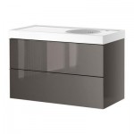 ГОДМОРГОН/ВИТВИКЕН Шкаф для раковины с 2 ящ - серый, 100x48x66 см