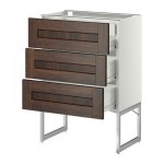 МЕТОД / ФОРВАРА Напольн шкаф 3фронт пнл/2низ/2ср ящ - 60x37x60 см, Эдсерум под дерево коричневый, белый МЕТОД / ФОРВАРА Напольн шкаф 3фронт пнл/2низ/2ср ящ - 60x37x60 см, Эдсерум под дерево коричневый, белый