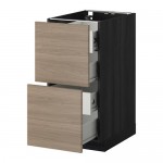 МЕТОД / ФОРВАРА Напольн шкаф 2 фронт пнл/4 средн ящ - под дерево черный, Брокхульт под грецкий орех светло-серый, 40x60 см МЕТОД / ФОРВАРА Напольн шкаф 2 фронт пнл/4 средн ящ - под дерево черный, Брокхульт под грецкий орех светло-серый, 40x60 см