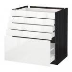 МЕТОД / МАКСИМЕРА Напольный шкаф с 5 ящиками - под дерево черный, Рингульт глянцевый белый, 80x60 см МЕТОД / МАКСИМЕРА Напольный шкаф с 5 ящиками - под дерево черный, Рингульт глянцевый белый, 80x60 см