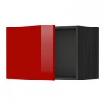 МЕТОД Шкаф навесной - 60x40 см, Рингульт глянцевый красный, под дерево черный