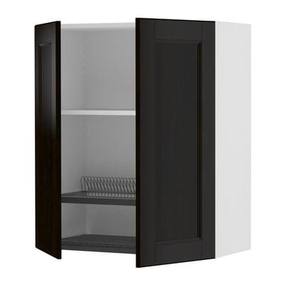 ФАКТУМ Навесной шкаф с посуд суш/2 дврц - Рамшё черно-коричневый, 60x92 см