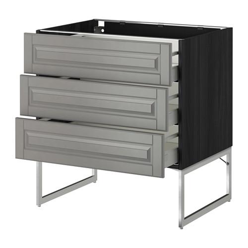 МЕТОД / МАКСИМЕРА Нплн шк 3 фрнт/3 средн ящика - под дерево черный, Будбин серый, 80x60x60 см МЕТОД / МАКСИМЕРА Нплн шк 3 фрнт/3 средн ящика - под дерево черный, Будбин серый, 80x60x60 см