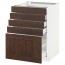 МЕТОД / МАКСИМЕРА Напольный шкаф с 5 ящиками - белый, Эдсерум под дерево коричневый, 60x60 см