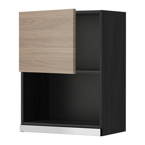 МЕТОД Навесной шкаф для СВЧ-печи - 60x80 см, Брокхульт под грецкий орех светло-серый, под дерево черный МЕТОД Навесной шкаф для СВЧ-печи - 60x80 см, Брокхульт под грецкий орех светло-серый, под дерево черный