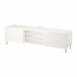 БЕСТО Тумба д/ТВ с ящиками - белый глянцевый/белый, направляющие ящика,нажимные