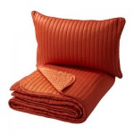 КАРИТ Покрывало и чехол на подушку - оранжевый, 180x280/40x60 см