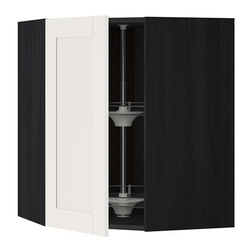 МЕТОД Угл нвсн шкф с вращающ секц - под дерево черный, Сэведаль белый, 68x80 см МЕТОД Угл нвсн шкф с вращающ секц - под дерево черный, Сэведаль белый, 68x80 см