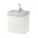 ГОДМОРГОН / БРОВИКЕН Шкаф для раковины с 2 ящ - белый/светло-серый