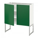 МЕТОД Напол шкаф с полками/2двери - белый, Флэди зеленый МЕТОД Напол шкаф с полками/2двери - белый, Флэди зеленый