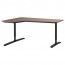 БЕКАНТ Углов письм стол левый - серый/черный