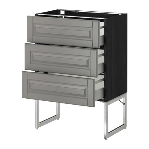 МЕТОД / МАКСИМЕРА Нплн шк 3 фрнт/3 средн ящика - под дерево черный, Будбин серый, 60x37x60 см МЕТОД / МАКСИМЕРА Нплн шк 3 фрнт/3 средн ящика - под дерево черный, Будбин серый, 60x37x60 см