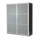 ПАКС Гардероб с раздвижными дверьми - черно-коричневый, 150x66x201 см