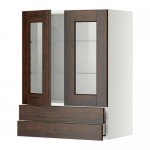 МЕТОД / МАКСИМЕРА Навесной шкаф/2 стек дв/2 ящика - белый, Эдсерум под дерево коричневый, 60x80 см