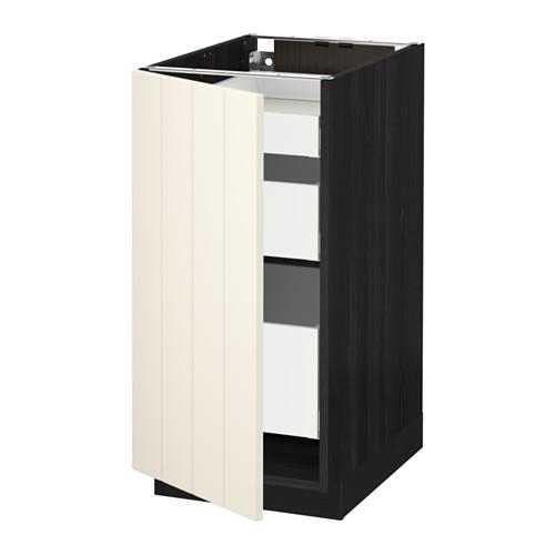 МЕТОД / МАКСИМЕРА Напольный шкаф с 1двр/3ящ - под дерево черный, Хитарп белый с оттенком, 40x60 см МЕТОД / МАКСИМЕРА Напольный шкаф с 1двр/3ящ - под дерево черный, Хитарп белый с оттенком, 40x60 см