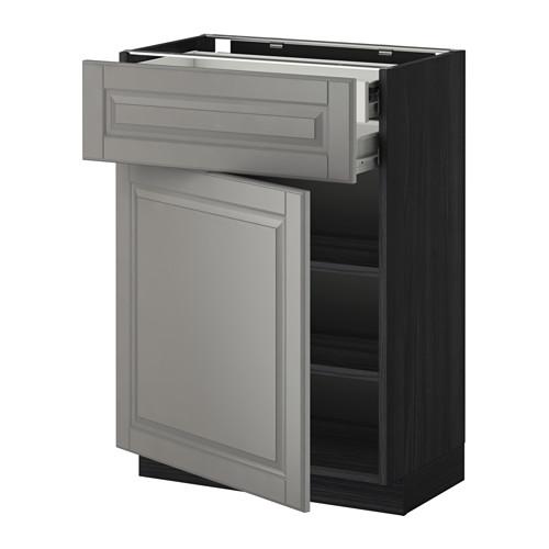 МЕТОД / ФОРВАРА Напольн шкаф двр/фр пнл/плк/2низ ящ - под дерево черный, Будбин серый, 60x37 см МЕТОД / ФОРВАРА Напольн шкаф двр/фр пнл/плк/2низ ящ - под дерево черный, Будбин серый, 60x37 см