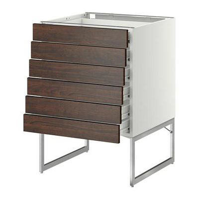 МЕТОД / ФОРВАРА Напольн шкаф 6фронт пнл/6 низ ящ - 60x60x60 см, Эдсерум под дерево коричневый, белый МЕТОД / ФОРВАРА Напольн шкаф 6фронт пнл/6 низ ящ - 60x60x60 см, Эдсерум под дерево коричневый, белый