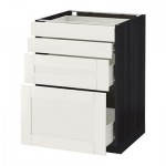 МЕТОД / ФОРВАРА Напольн шкаф 4 фронт панели/4 ящика - 60x60 см, Сэведаль белый, под дерево черный МЕТОД / ФОРВАРА Напольн шкаф 4 фронт панели/4 ящика - 60x60 см, Сэведаль белый, под дерево черный