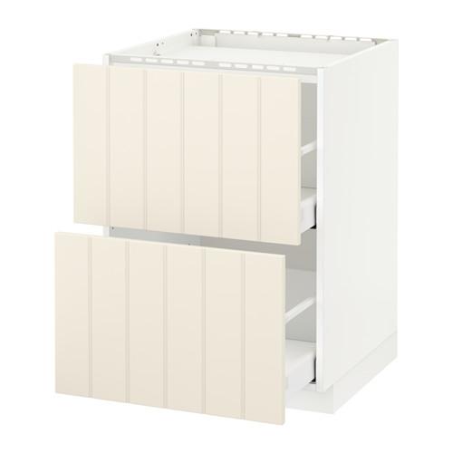 МЕТОД / МАКСИМЕРА Напольн шкаф/2фронт пнл/3ящика - белый, Хитарп белый с оттенком, 60x60 см