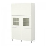 БЕСТО Комбинация д/хранения с зерк дверц - белый