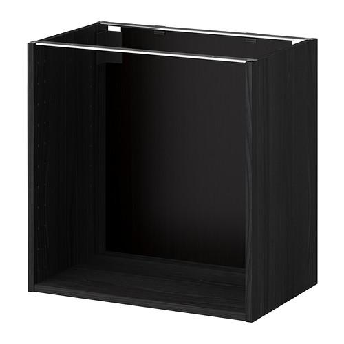 МЕТОД Каркас напольного шкафа - под дерево черный, 60x37x60 см