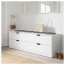 НОРДЛИ Комод с 4 ящиками - белый