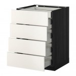 МЕТОД / МАКСИМЕРА Нплн шк 4фрнт/2нзк/3срд ящ - под дерево черный, Веддинге белый, 60x60 см МЕТОД / МАКСИМЕРА Нплн шк 4фрнт/2нзк/3срд ящ - под дерево черный, Веддинге белый, 60x60 см