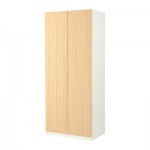 ПАКС Гардероб 2-дверный - Оксволь сосновый шпон, белый, 100x38x236 см, плавно закрывающиеся петли ПАКС Гардероб 2-дверный - Оксволь сосновый шпон, белый, 100x38x236 см, плавно закрывающиеся петли