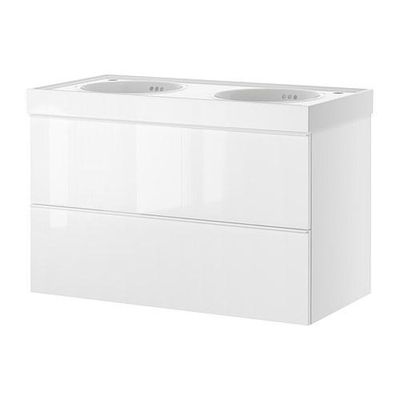 ГОДМОРГОН/ВИТВИКЕН Шкаф для раковины с 2 ящ - белый, 100x48x66 см