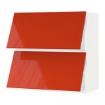 МЕТОД Навесной шкаф/2 дверцы, горизонтал - белый, Ерста глянцевый оранжевый, 80x80 см МЕТОД Навесной шкаф/2 дверцы, горизонтал - белый, Ерста глянцевый оранжевый, 80x80 см