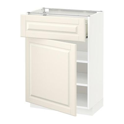 МЕТОД / ФОРВАРА Напольный шкаф с ящиком/дверью - 60x37 см, Будбин белый с оттенком, белый