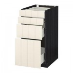 МЕТОД / ФОРВАРА Напольн шкаф 4 фронт панели/4 ящика - 40x60 см, Хитарп белый с оттенком, под дерево черный МЕТОД / ФОРВАРА Напольн шкаф 4 фронт панели/4 ящика - 40x60 см, Хитарп белый с оттенком, под дерево черный