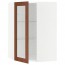 МЕТОД Углов навесн шк с полками/сткл дв - белый, Филипстад коричневый, 68x100 см