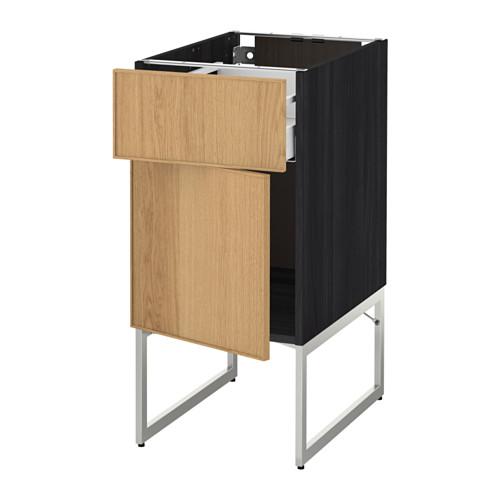 МЕТОД / МАКСИМЕРА Напольный шкаф с ящиком/дверью - под дерево черный, Экестад дуб, 40x60x60 см МЕТОД / МАКСИМЕРА Напольный шкаф с ящиком/дверью - под дерево черный, Экестад дуб, 40x60x60 см