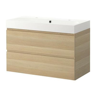 ГОДМОРГОН/БРОВИКЕН Шкаф для раковины с 2 ящ - под беленый дуб ГОДМОРГОН/БРОВИКЕН Шкаф для раковины с 2 ящ - под беленый дуб