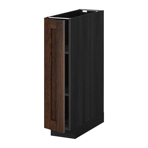МЕТОД Напольный шкаф с полками - под дерево черный, Эдсерум под дерево коричневый, 20x60 см