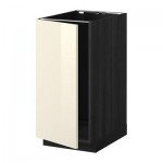 МЕТОД Наполный шкаф д/мойки/мусорн конт - Рингульт глянцевый кремовый, под дерево черный