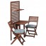 ЭПЛАРО Панель+стол+2 стула - Эпларо коричневая морилка/Иттерон синий