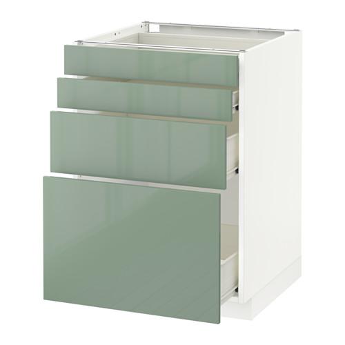 МЕТОД / ФОРВАРА Напольн шкаф 4 фронт панели/4 ящика - белый, Калларп глянцевый светло-зеленый, 60x60 см МЕТОД / ФОРВАРА Напольн шкаф 4 фронт панели/4 ящика - белый, Калларп глянцевый светло-зеленый, 60x60 см