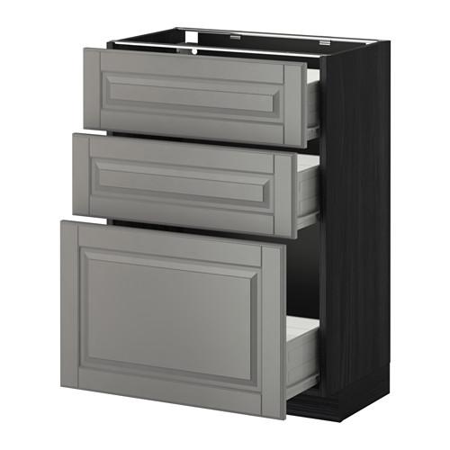 МЕТОД / ФОРВАРА Нплн шк 3 фрнт/3 средн ящика - под дерево черный, Будбин серый, 60x37 см МЕТОД / ФОРВАРА Нплн шк 3 фрнт/3 средн ящика - под дерево черный, Будбин серый, 60x37 см